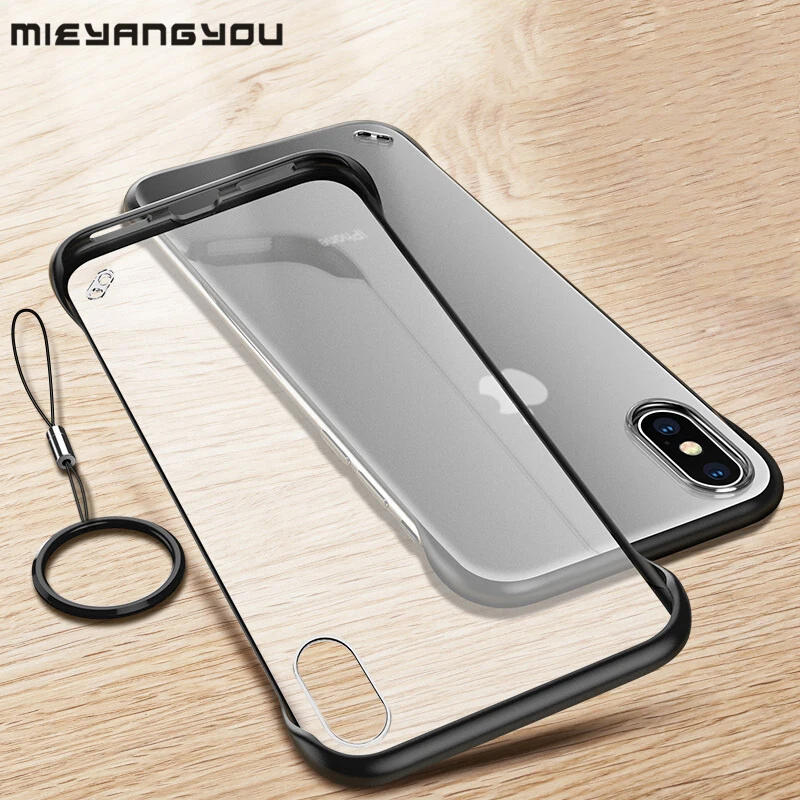 Роскошный простой безрамный чехол для iPhone XS Max Прозрачный матовый силиконовый XR 6S