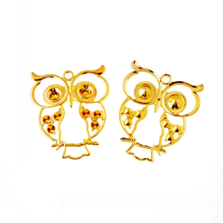 Бесплатная доставка 20 шт золотые тона филигранные Совы обертывания соединители