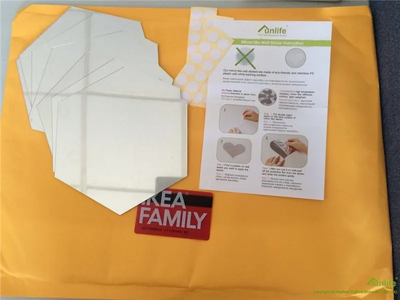 Funlife(TM) Геометрическая Шестигранная Зеркальная Наклейка на стену, 16x18 см 7 шт. Экстра большой DIY домашний декор, увеличение гостиной, съемная безопасность