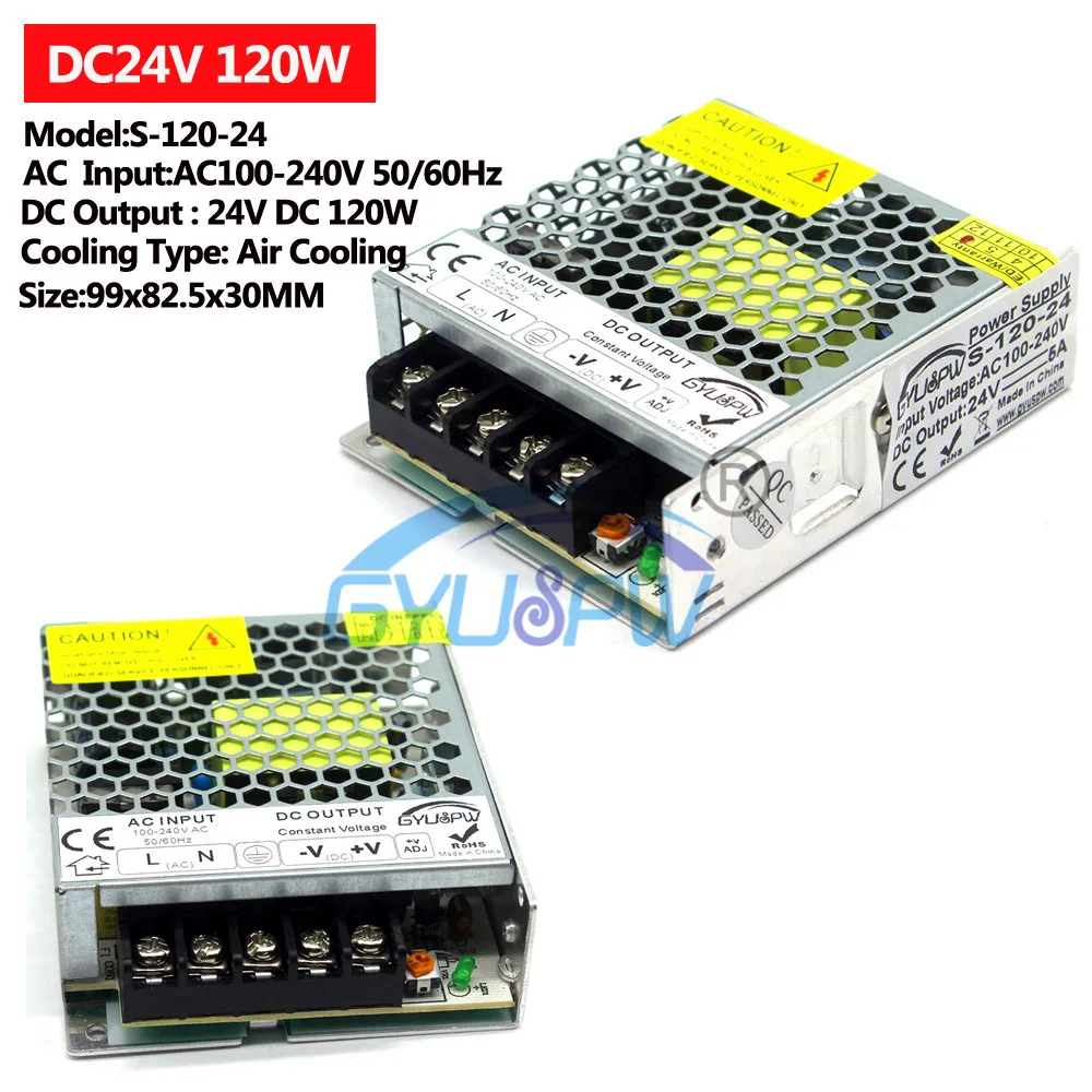 Светодиодный импульсный источник питания DC12V DC24V 15 Вт 24 Вт 36 Вт 48 Вт 60 Вт 72 Вт 100 Вт 120 Вт источник питания трансформатор переменного тока в постоянный ток 12 в 24 В SMPS