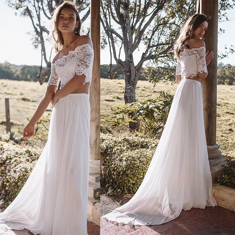 

U-SWEAR 2020 Princess Pageant White Ivory Lace Off The Shoulder A-line Wedding Dress Formal Dance Party Wear Cheap Custom