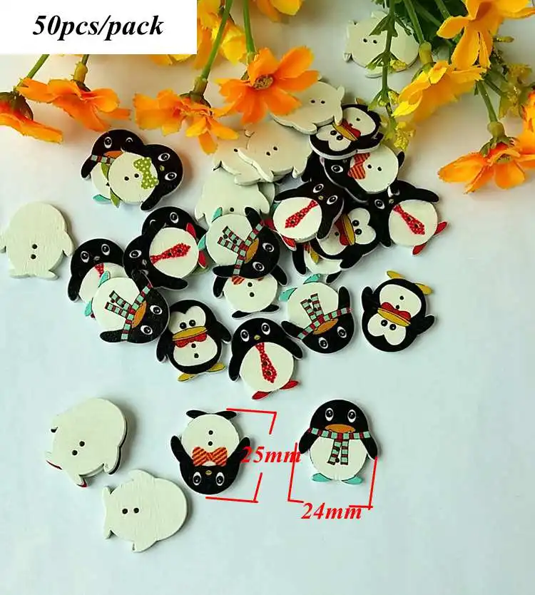 Style 23 50pcs 35 стилей 20/50 шт./упак. смешаны в случайном порядке, с декоративными пуговицами, прекрасный мультфильм серии 2 отверстия деревянные пуговицы для шитья Flatblck Скрап L-1 - Цвет: Style 23 50pcs