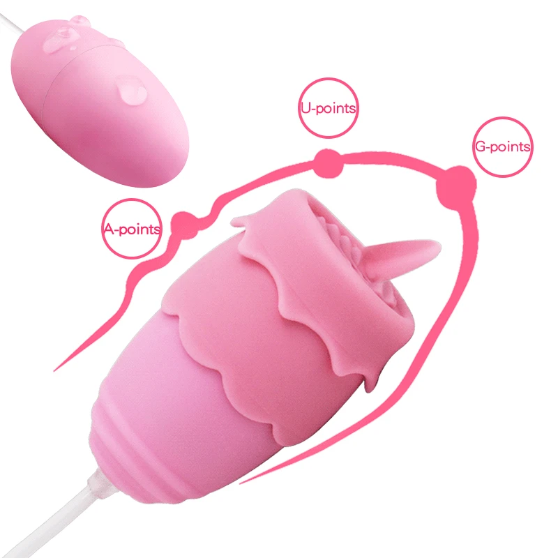 Электрический язык вагины мяч соска присоска двойной прыжок яйцо Вибратор