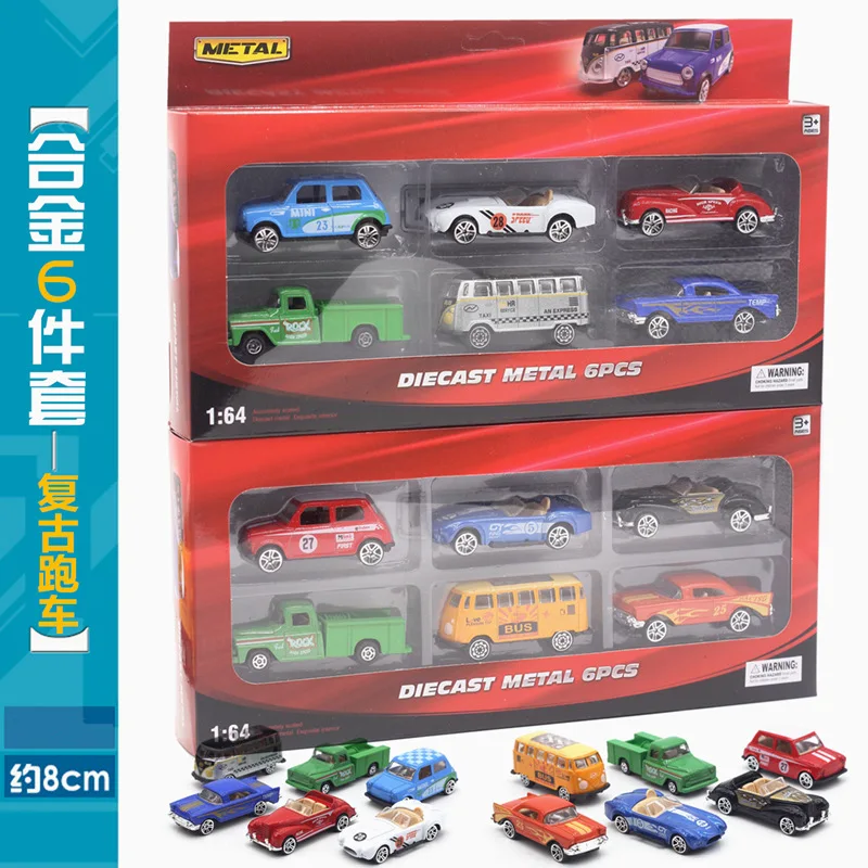 

6 models/set of pneumatic model 1:64 model toys. Toy cars. Gifts for children.