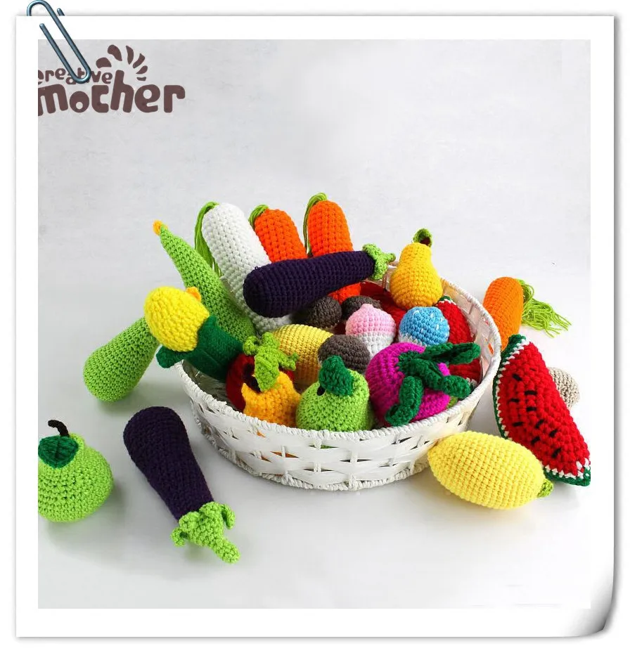 

Kids photography props Studio Fruit Photo Children Knitting Toys Baby Photo Props Accessories Simulation Fruits Vegetables 1pcs