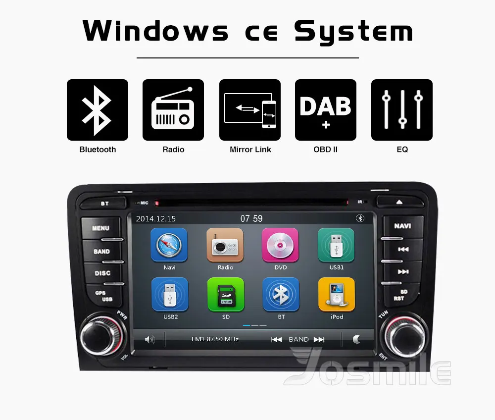 2 Din Автомобильный мультимедийный плеер Авто для Audi A3 8P S3 RS3 Sportback 2003 2004 2005 2006 2007 2008 2009 2010 2011DVD навигации