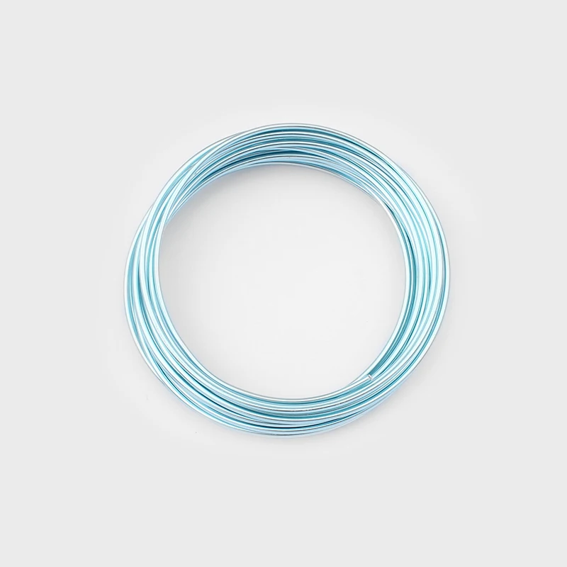 light blue 5 метров анадизированный диаметр алюминиевый провод 1,5 мм 2 мм Мягкий Ремесло Универсальный окрашенный Алюминиевый металлический провод для DIY ювелирных изделий - Цвет: light blue