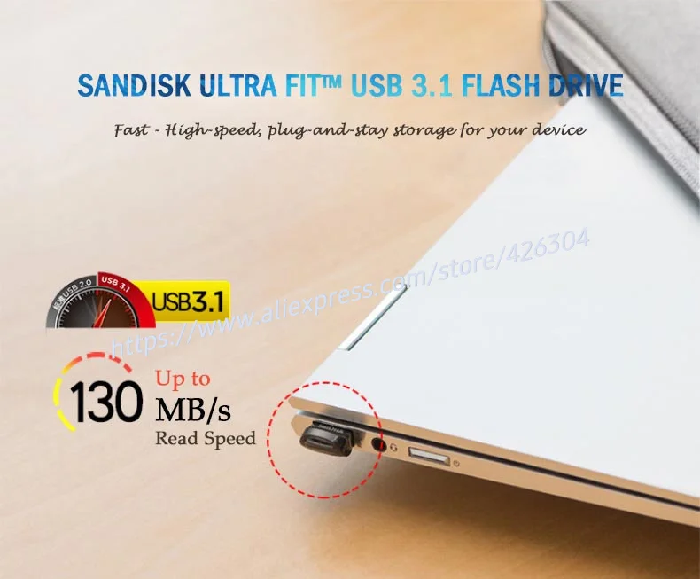 SanDisk CZ430 USB 3,1 USB флеш-накопитель 256 г 128 г 32 г Флешка 64 г 16 г usb флешка устройство ручка-накопитель для ноутбуков/планшетов/аудио в автомобиле