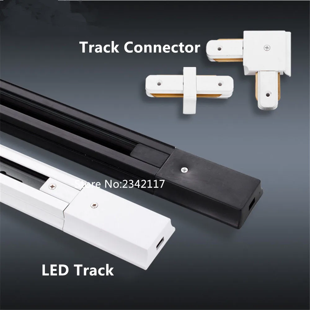 10MXDHL 1m led track light rail connector,track rail,Universal two-wrie rails,aluminum track,led spotlight lighting Black/White