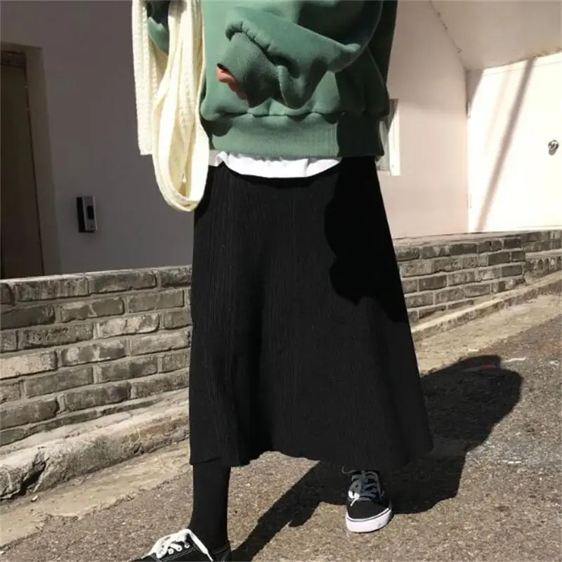 

women's clothing 2019 new arrival women casual A-line bust skirts women fashion knitted skirt 2 colors