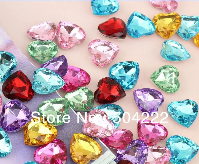 

set of 120pcs 3D Acrylic Heart Bling Rhinestones/Gems Light Blue 20mm
