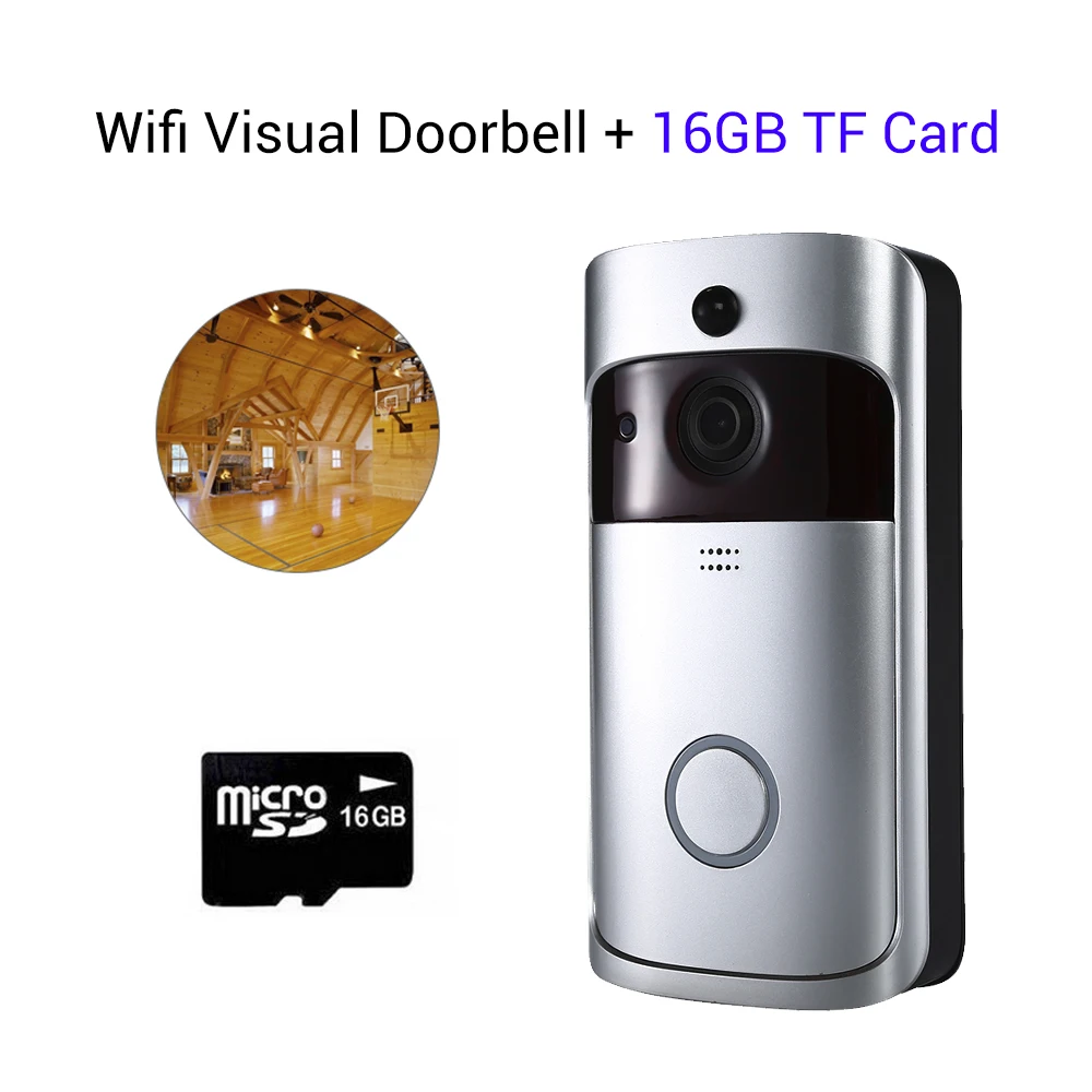 Option 4 Умный беспроводной Wifi дверной звонок, видео дверной звонок, дверной звонок с камерой, цифровой DH, камера ночного видения, дверной звонок - Цвет: Option 4