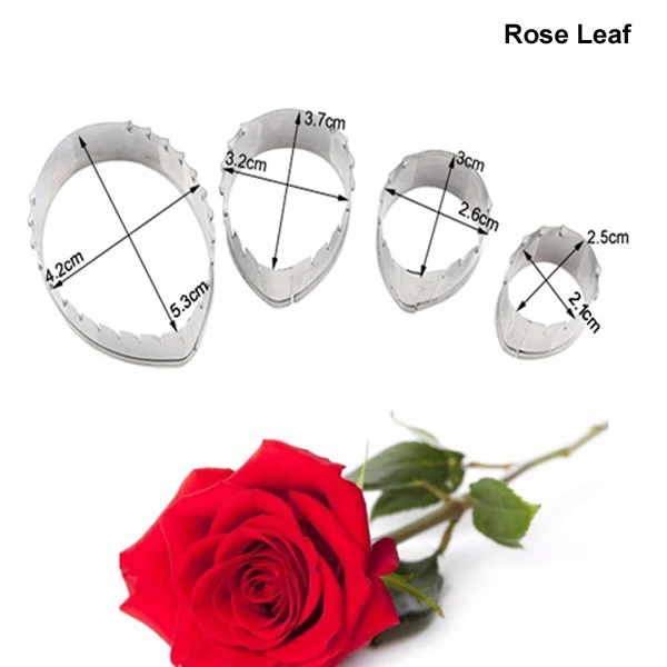 Rose Leaf Mold Byjunyeor 29 видов цветок торт резак форма для украшения торта инструмент из нержавеющей стали резак цветок лепестковая форма-резак Жевательная паста Форма - Цвет: Rose Leaf Mold
