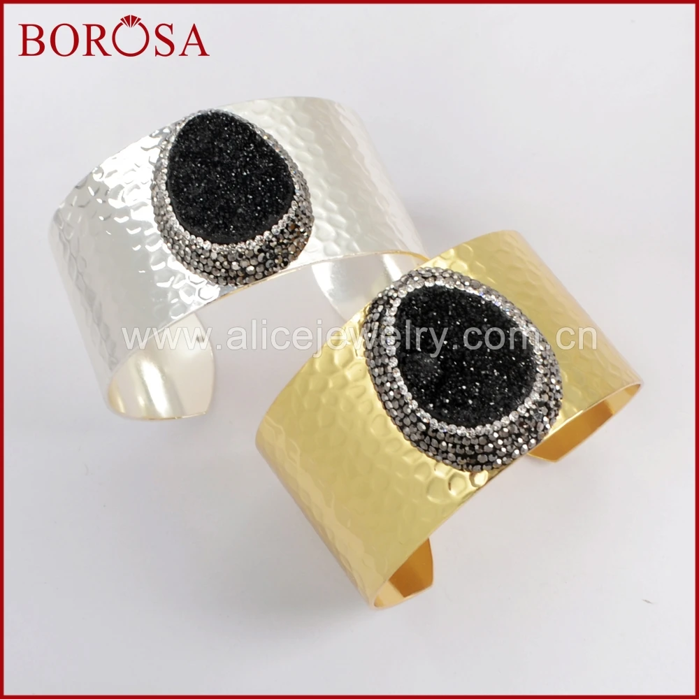 Женский браслет BOROSA 3/5 шт. золотой/натуральный серебристый цвет с камнями