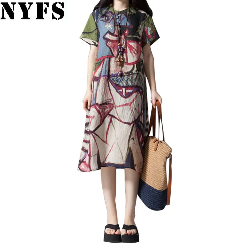 NYFS летнее платье для девочек модные брюки свободные удобные размера плюс с