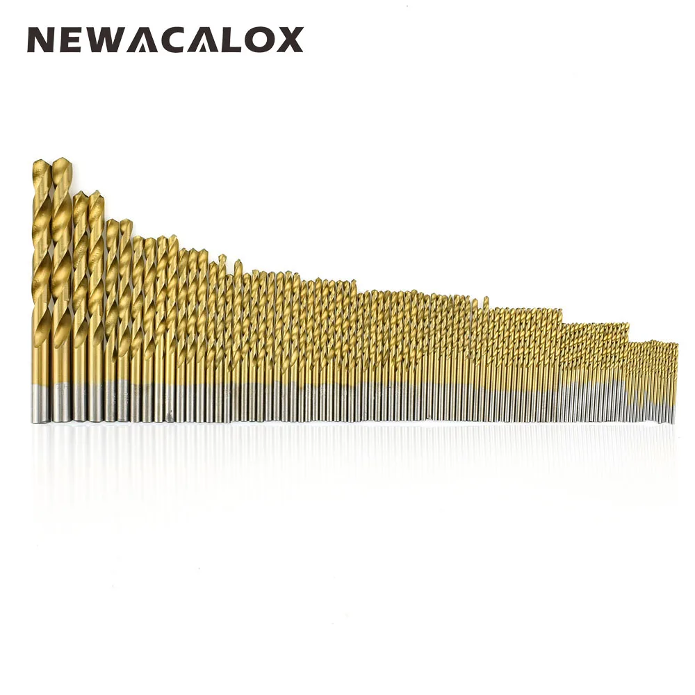 NEWACALOX HSS Сверло Набор инструментов 1 5 мм 10 Титан покрытием Нержавеющая сталь