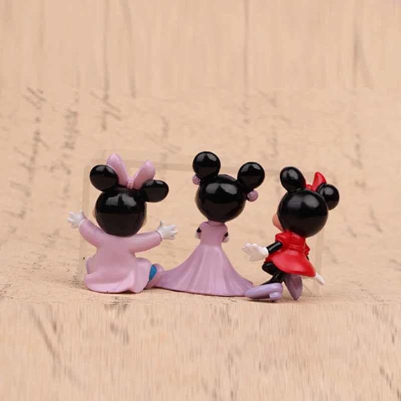Disney 6 шт./лот Микки Маус с изображениями персонажей аниме фигурами комплект Минни