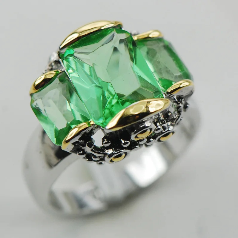 Перидот 925 пробы Серебряное кольцо Размеры 6 7 8 9 10 F996|ring anime|ring craftring lumber |