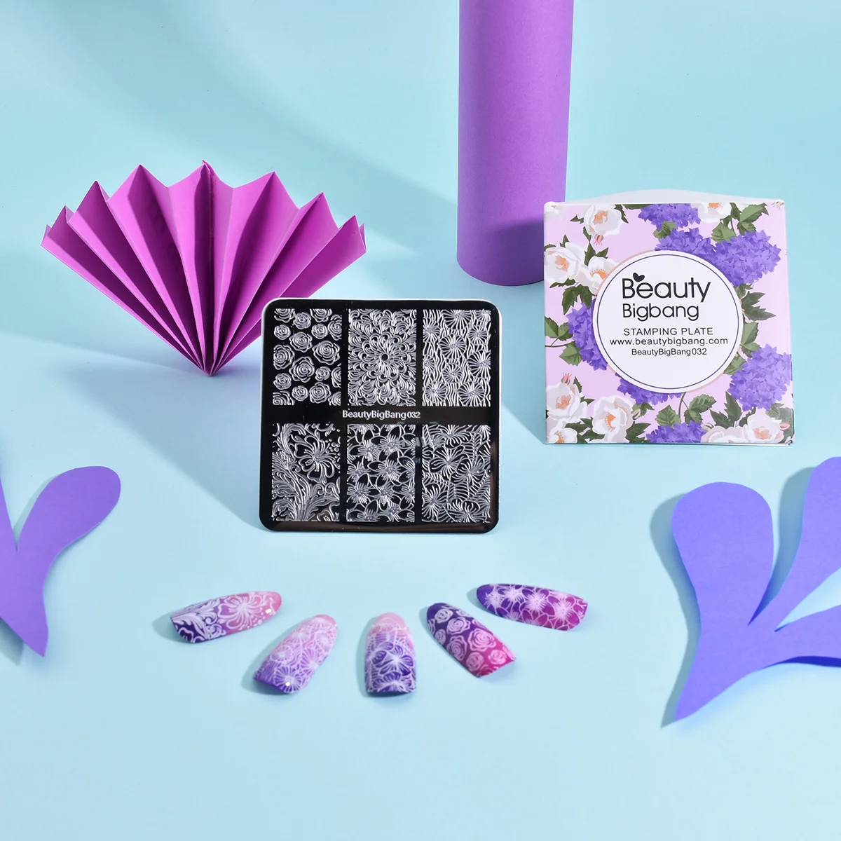 BeautyBigBang пластины для стемпинга ногтей 029 кружевная Цветочная тема квадратная пластина для дизайна ногтей печатная пластина украшение+ FL0045-1A