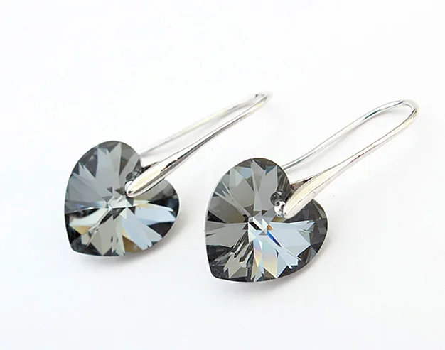 Модные серьги с кристаллами Swarovski кулон в виде сердца для женщин подарок на день
