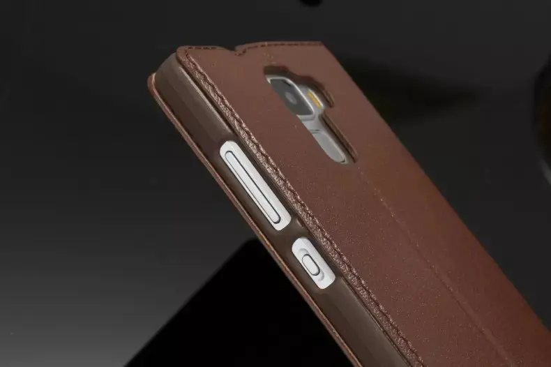 Чехол-книжка из 100% натуральной кожи для Huawei Honor 7 с окошком ультратонкий