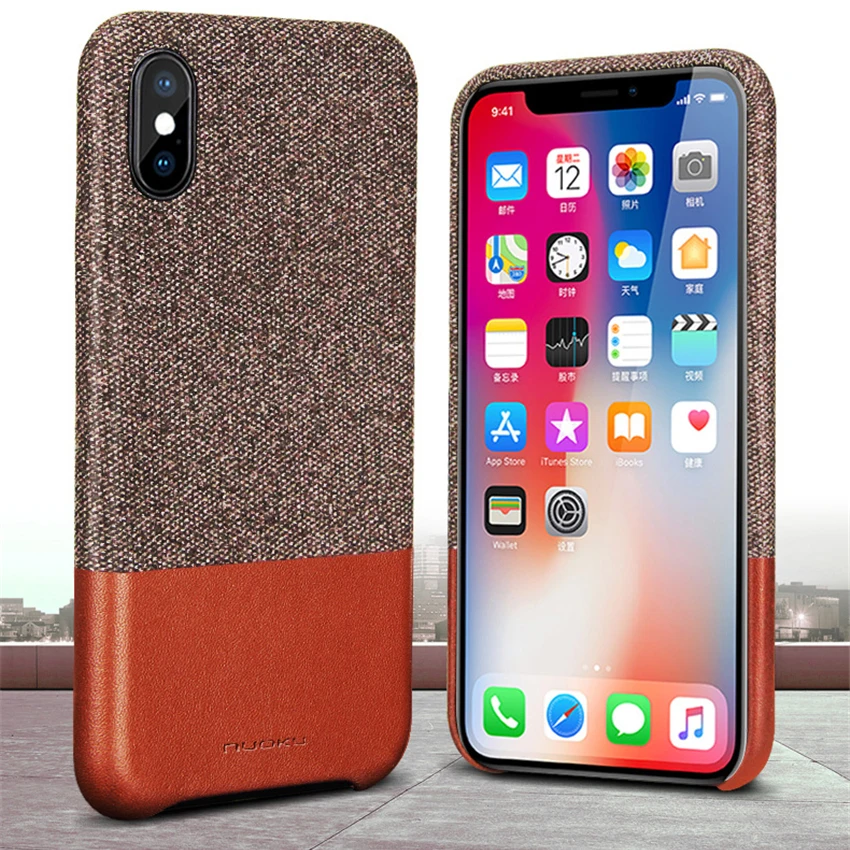 Роскошный чехол для телефона из натуральной кожи iPhone 7 8 Plus X деловая мягкая задняя