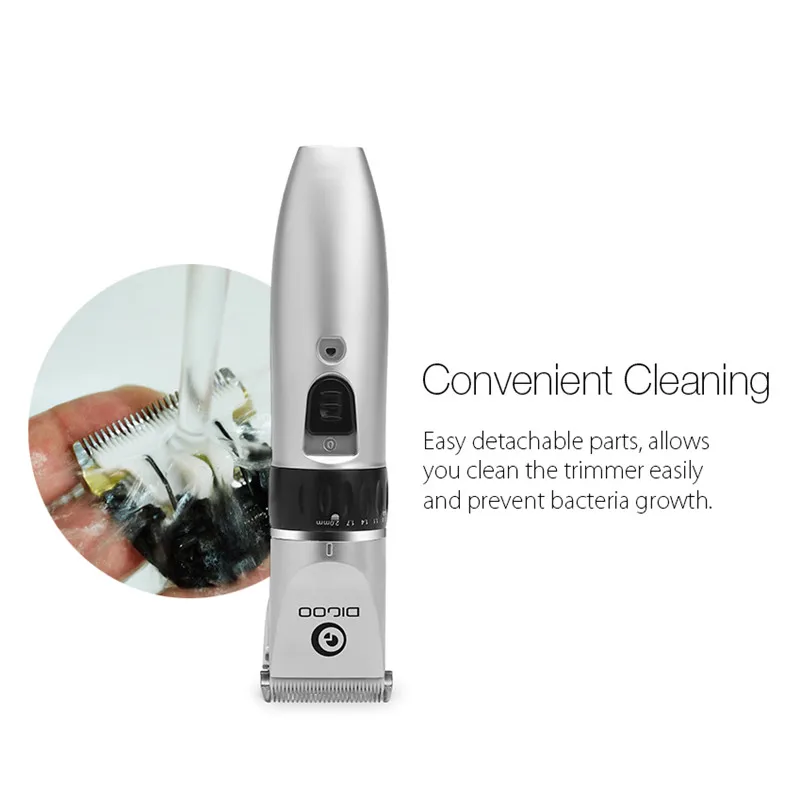 Digoo BB-T1 USB Professional Adjustable Ceramic Blade Electric Hair Trimmer Rechargeable Hair Clipper 4X Extra Limiting Comb Men