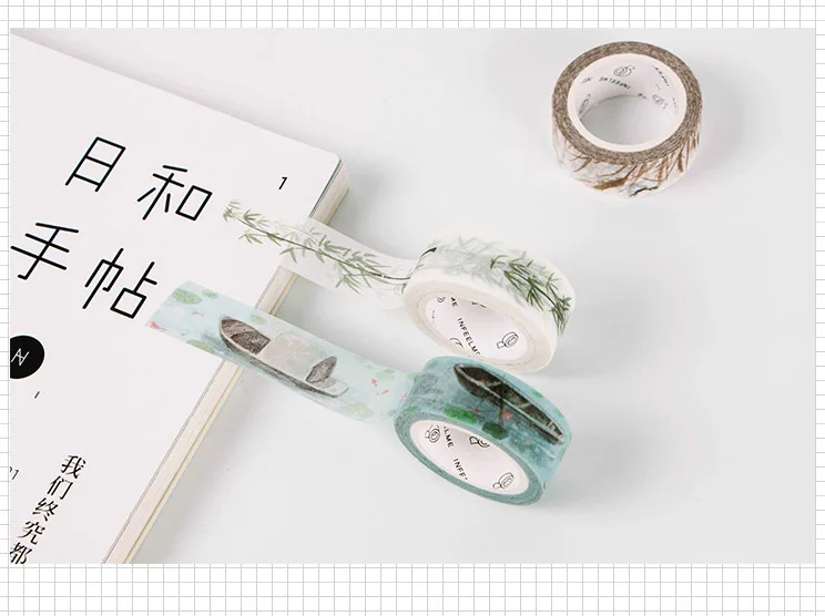 Kawaii декоративный скотч с цветочным принтом, китайский винтажный Ретро Декор, клейкая лента, рукоделие изоляционная лента для скрапбукинга, фотоальбом, домашний декор