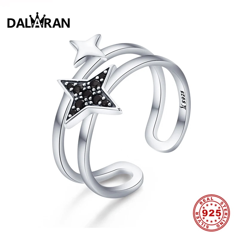 Кольцо с двойным звездным аватаром DALARAN регулируемое из стерлингового серебра 925