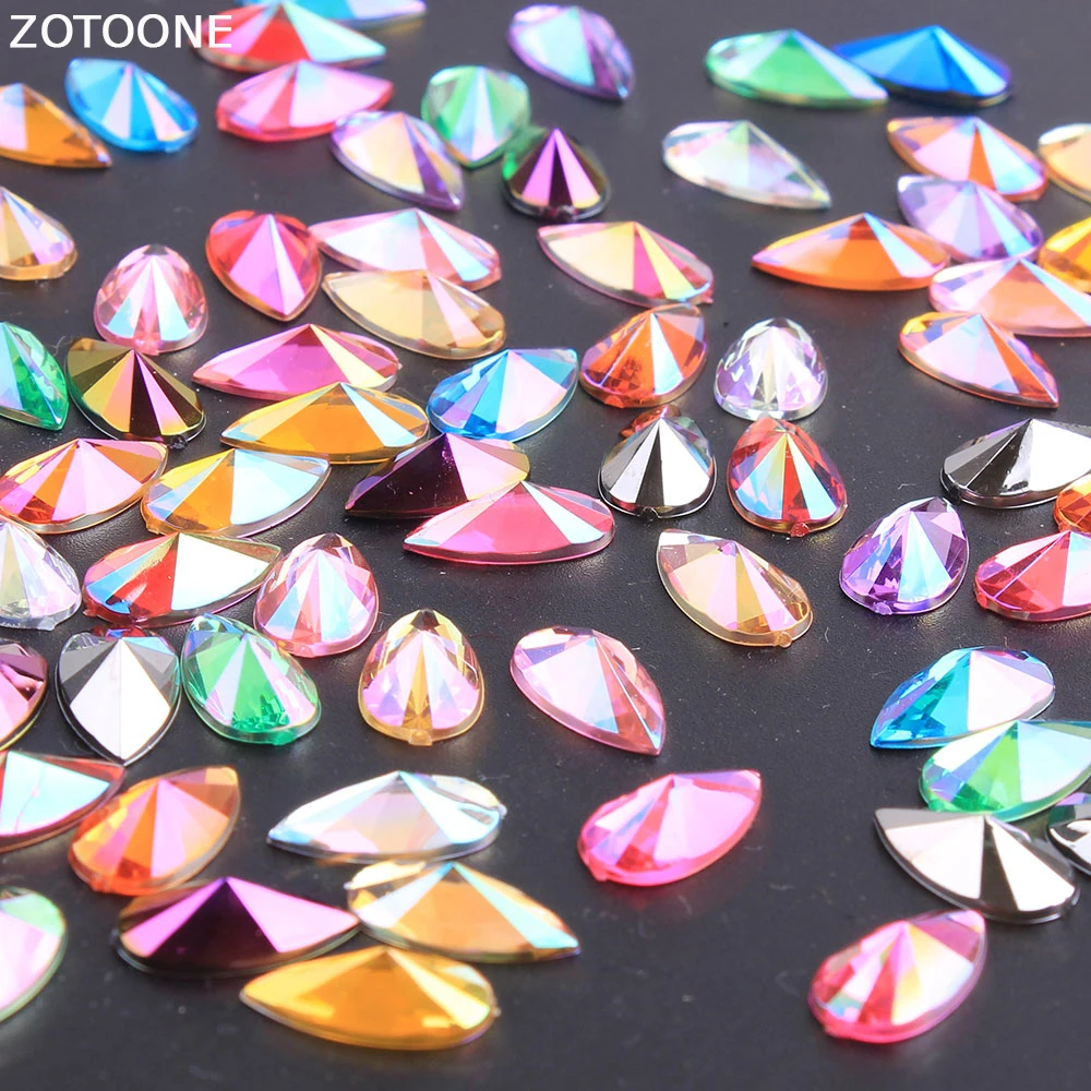 50 шт. стразы для одежды ZOTOONE 8 х13 мм|Стразы| |