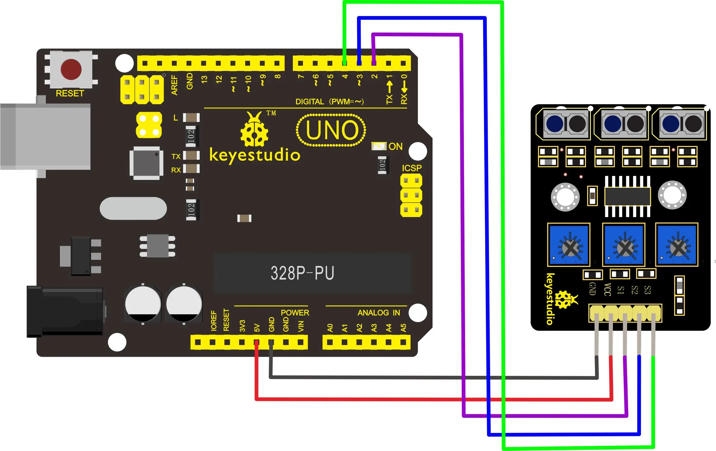 Keyestudio 3 инфракрасный канал отслеживающий Сенсорный Модуль IR Line Patrol для Arduino DIY