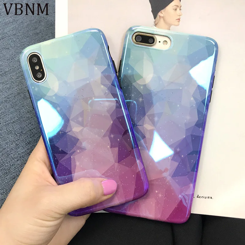 Алмазный градиентный Звездный чехол для iPhone X XS Max XR мягкий из ТПУ с отверстием 7 8 6