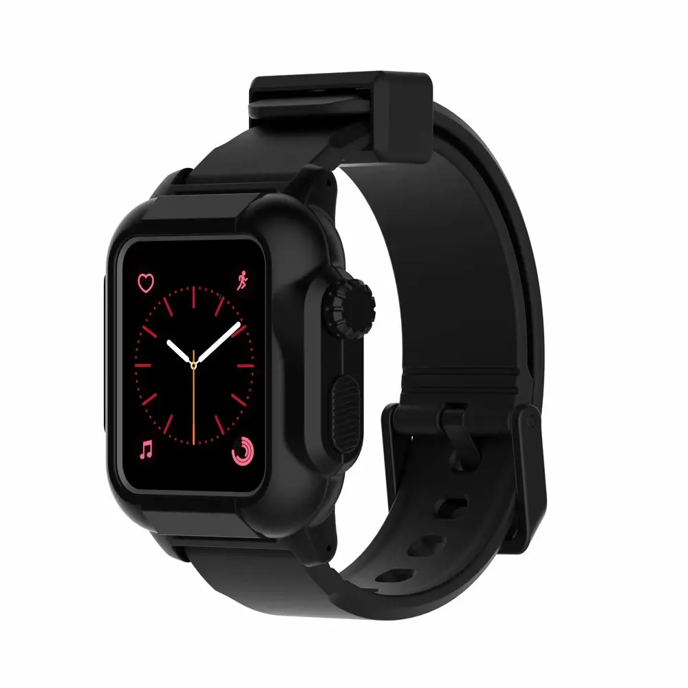 Светящийся водонепроницаемый чехол+ ремешок для Apple Watch 5 4 ремешок 44 мм 40 м iWatch ремешок 42 мм полный защитный чехол+ Браслет Apple watch 3 2