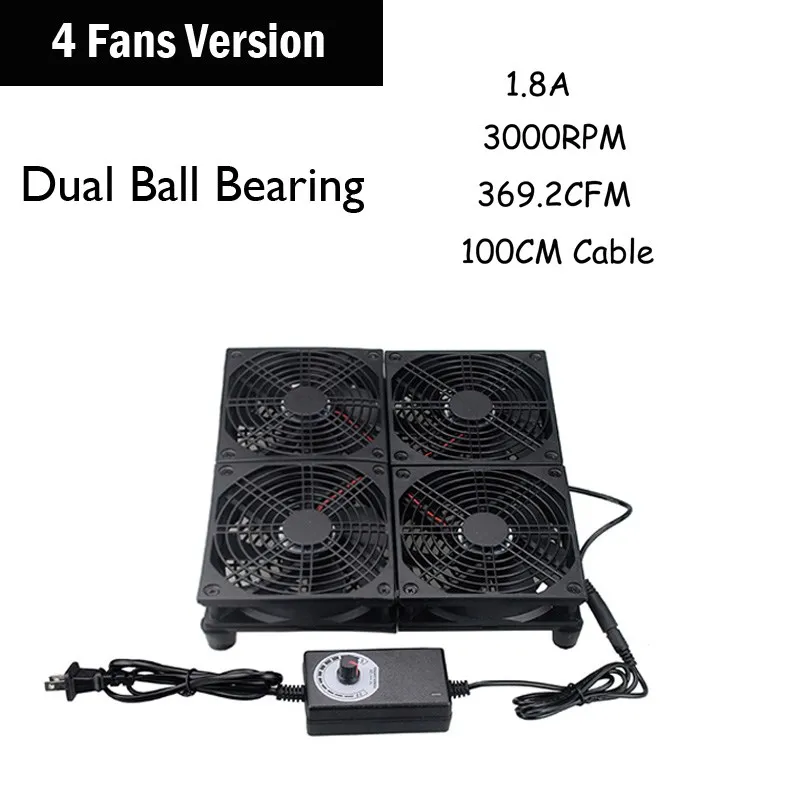 4 Fans Ball Gdstime 120 мм GT/DIY ТВ коробка маршрутизатор вентилятор 110 в 120 в 220 в 240 В Регулируемая скорость охлаждающий вентилятор 240 мм 240 мм x 240 мм - Цвет лезвия: 4 Fans Ball