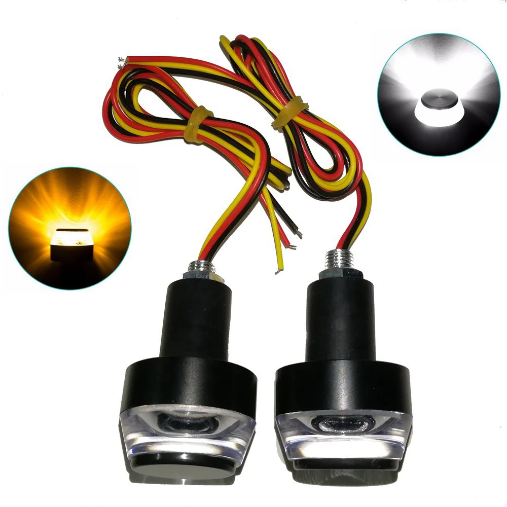 12 В мотоциклетный руль со светодиодным поворотным сигналом желто желтый белый