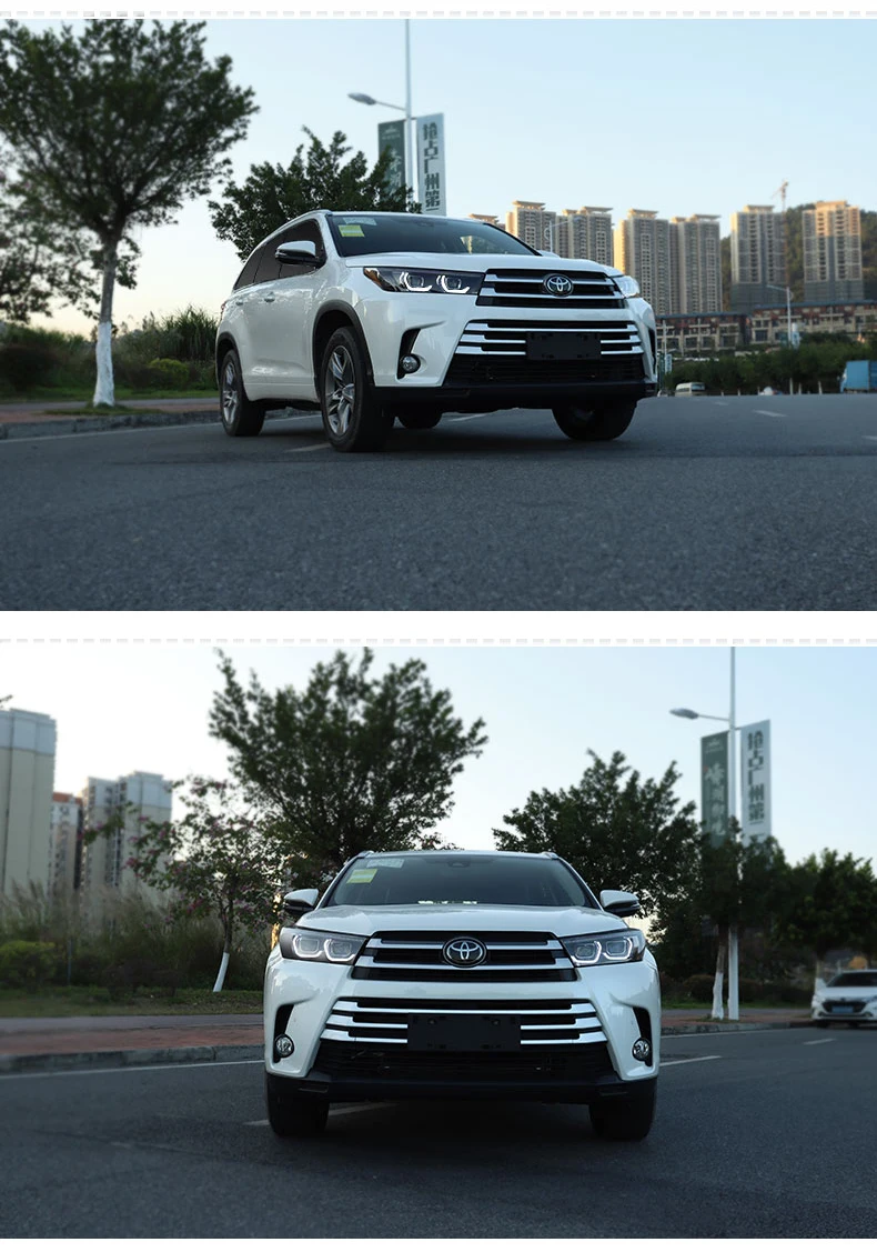 Набор для автостайлинга для фары Toyota highlander Kluger highlander все светодиодный светодиодные дневные ходовые огни на передних фарах динамический сигнал поворота