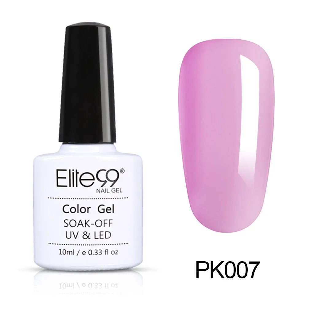 PK007 Elite99 10 мл Розовый Цвет гель лак для ногтей чистые цвета замочить Светодиодный УФ гель лак для ногтей, маникюр маникюрный лак украшение для ногтей - Цвет: PK007