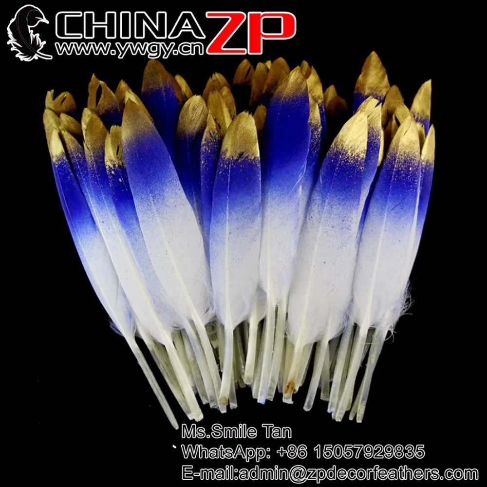 CHINAZP Настоящее свободное перо 100 шт/партия яркий цвет королевский синий металлик