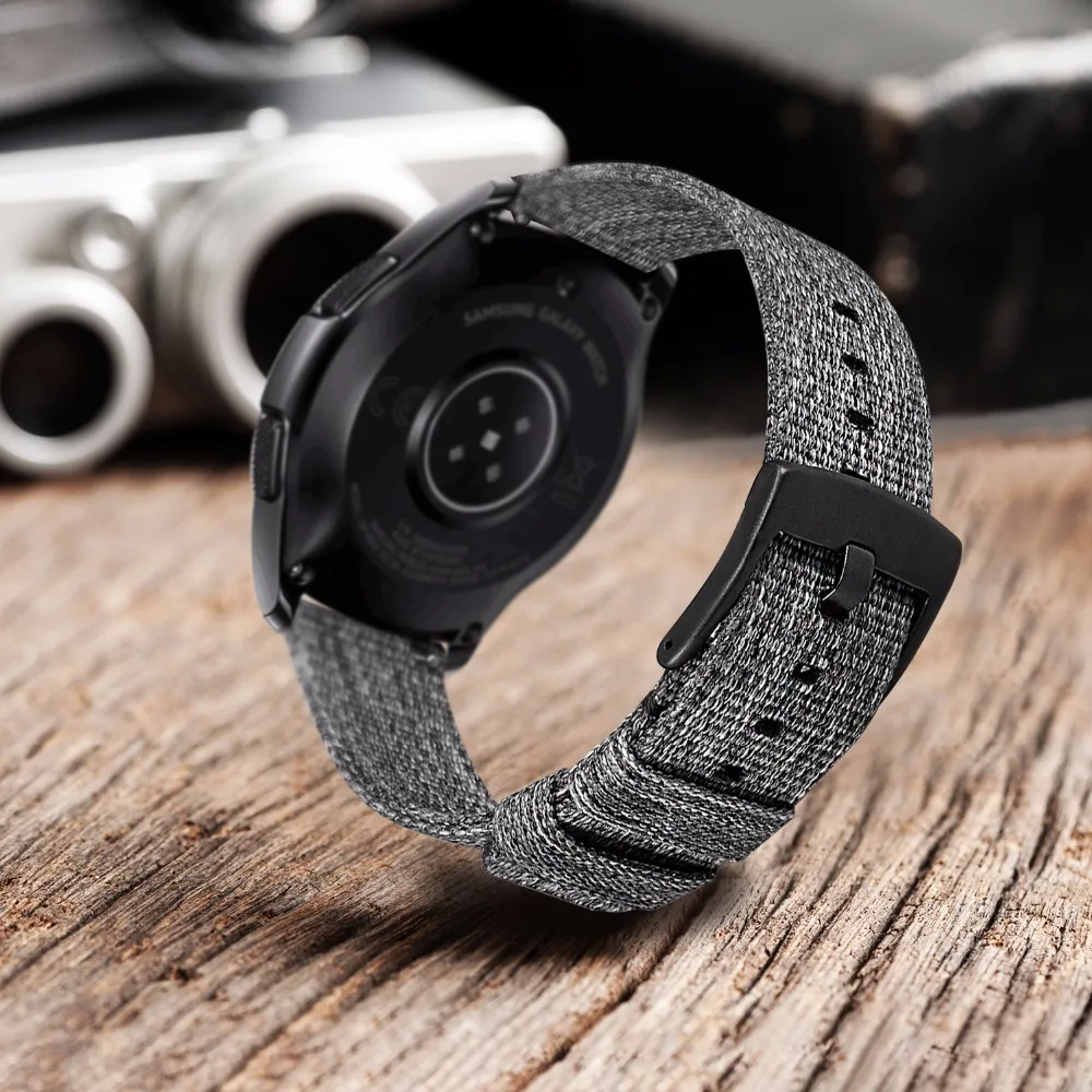 Холщовый нейлоновый ремешок для часов 20 мм для samsung Galaxy Watch 42 мм Active 2 40 мм 44 мм Quick Release Band стальная застежка ремешок на запястье браслет