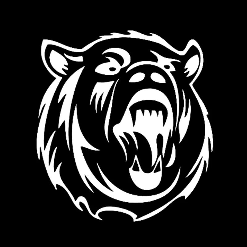 YJZT 13*14.1CM Angry Polar Bear Head Animals Car Sticker Bumper Window Decoration Accessories Vinyl C12-0456 | Автомобили и