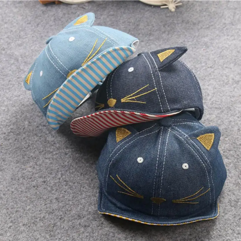 New Lovely Baby Beanie For Boys Girls Cat Stripe Hat Children Hats photography props adorable bebe cap August 13 | Детская одежда и