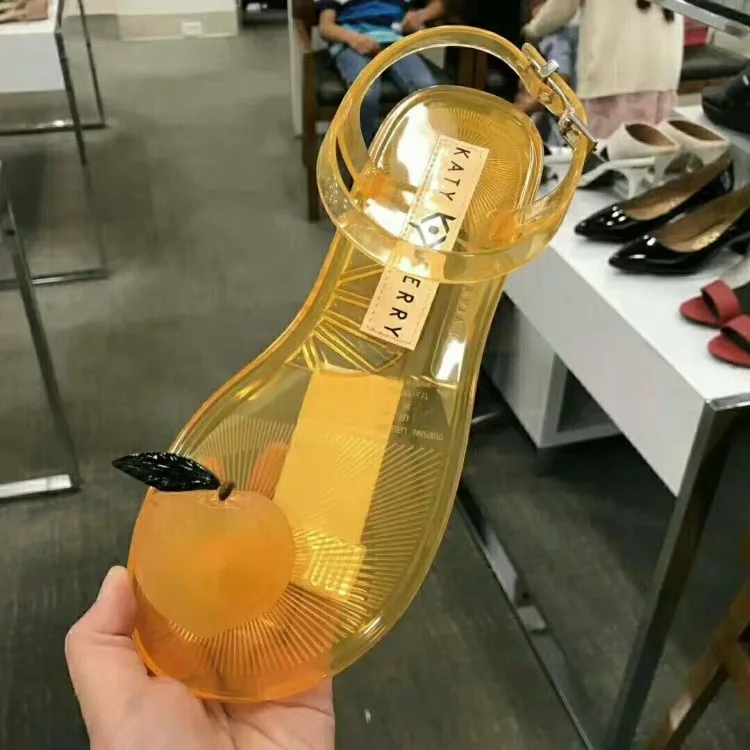 Оранжевый Melissa/Новинка года; Брендовые женские сандалии на плоской подошве; обувь melissa для женщин; прозрачные сандалии; женская прозрачная обувь; Adulto Mulher - Цвет: Оранжевый