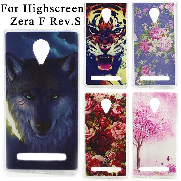 Mobile Phone Cases For Highscreen Zera F Rev. S 4.0 Inch Case Cover Soft Tpu Wolf Tiger Owl DIY Painted Bags Skin Sheer | Мобильные