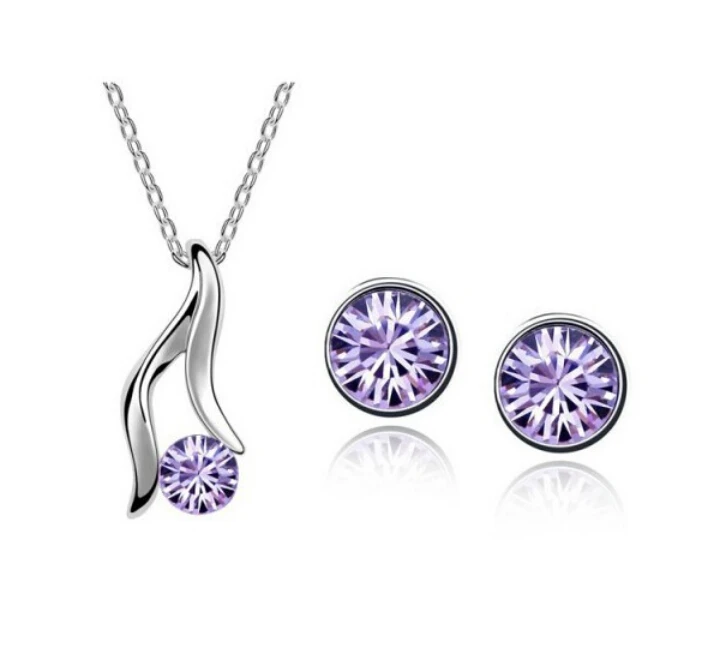 OMH оптовая продажа модные комплекты ювелирных изделий из белого золота 18 карат с