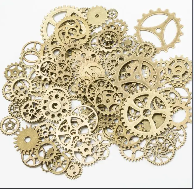 Antique bronze 25 г цинковый сплав смешанные покрытые подвески-шестерни в стиле стимпанк DIY Шарм Модный браслет ожерелье ювелирные аксессуары 8033 - Цвет: Antique bronze