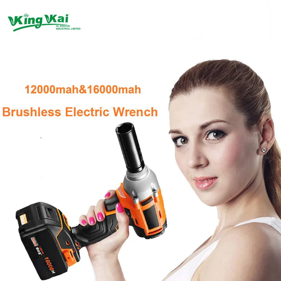 

320N/M Brushless 8000 12000 16000 mAh Long Duration Cordless Big Torque 1/2" Rechargeable Lithium Battery Electric Impact Wrench