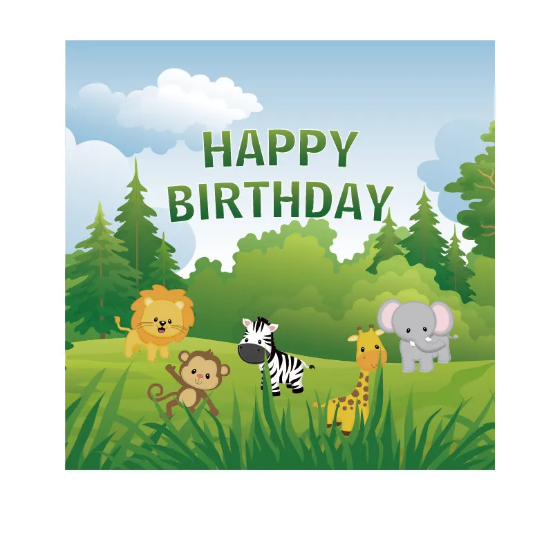 Джунгли вечерние украшения мультфильм животных набор одноразовой посуды Бумага