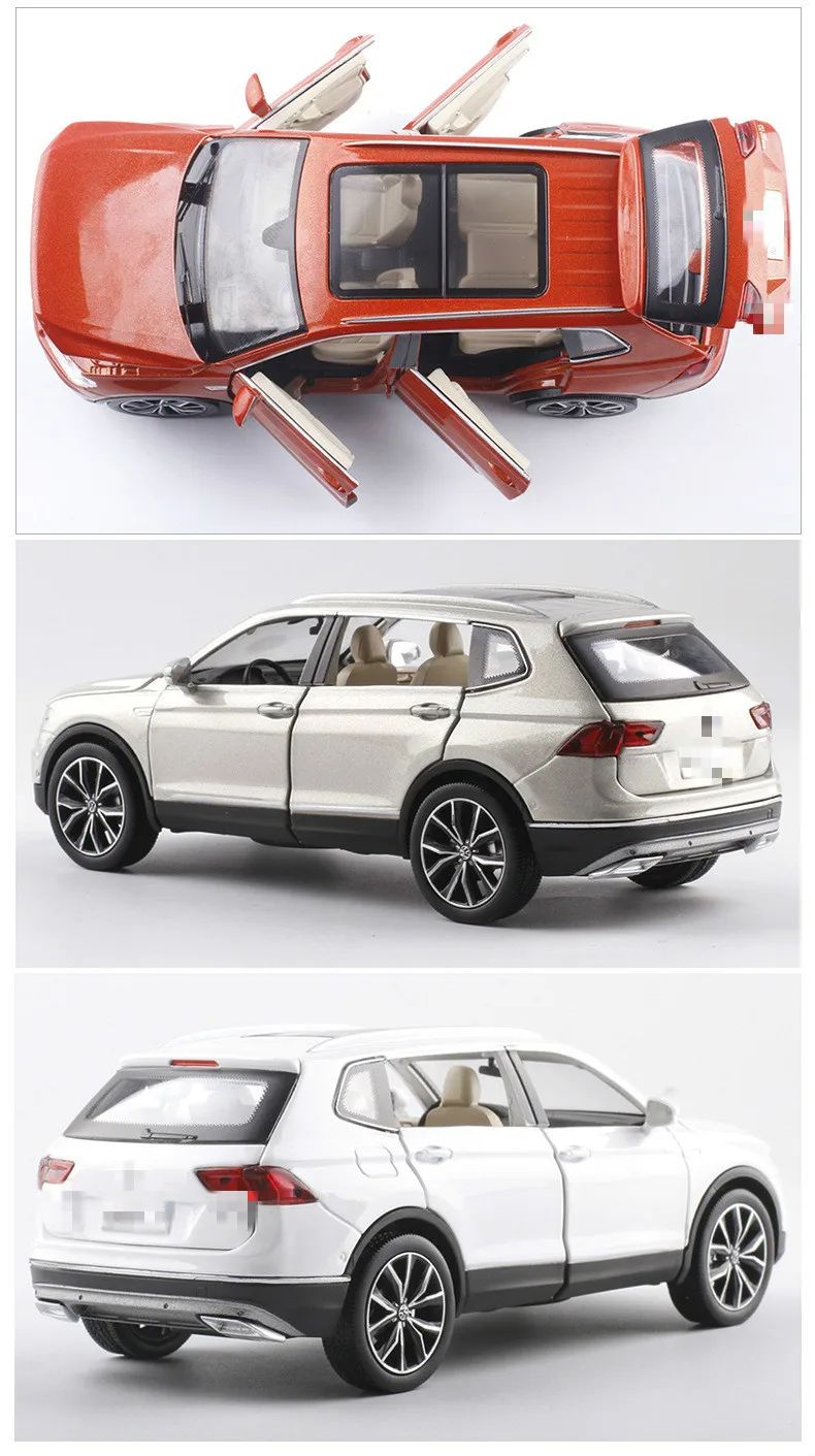 1/32 Фольксваген Tiguan L SUV, сплав, звук и светильник, модель автомобиля, 6 дверей, может открываться, Игрушечная модель автомобиля для детей, подарки на день рождения