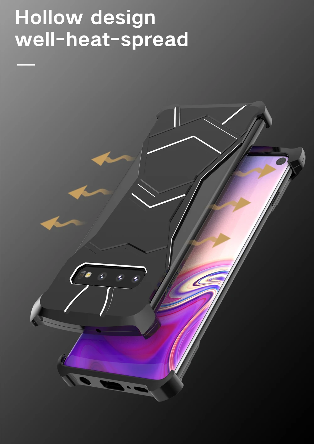 Черный сковорода Алюминий металлический чехол для телефона для Galaxy S10 плюс S10 магнитное всасывание Премиум бампер рамк