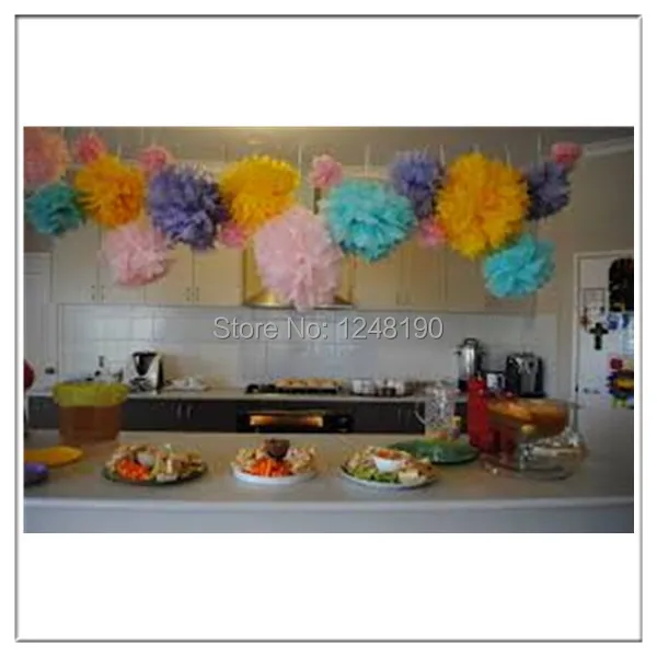 Free Shipping 40pcs 25cm(10inch) tissue paper pom poms for decoration |